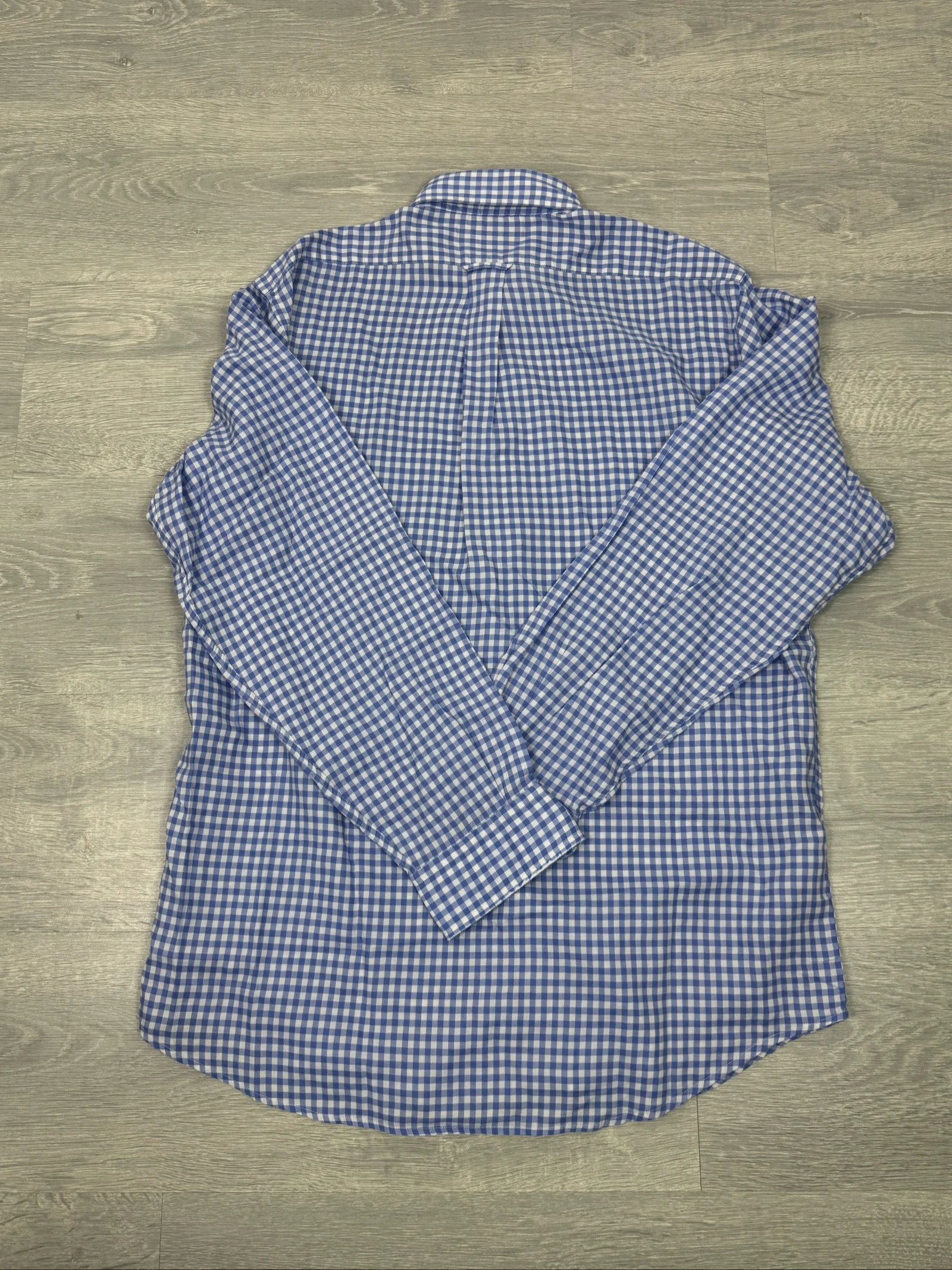 Hemd Façonnable Heren Geruit Vichy Blauw Wit 100% Katoen Maat L XL Casual Zakelijk – photo 3